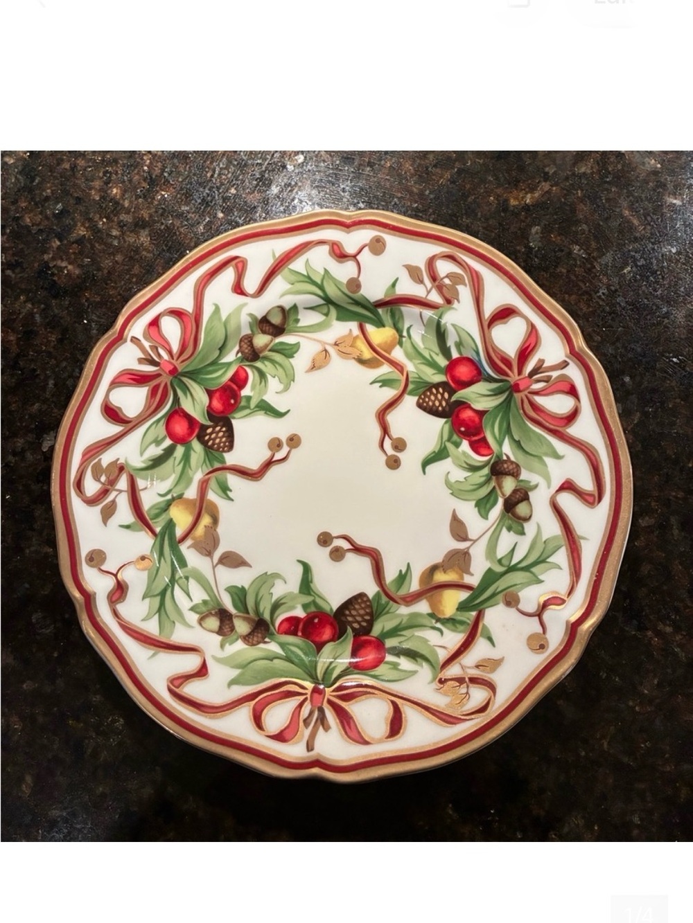 Tiffany & Co. Elegant Holiday Salad Plate